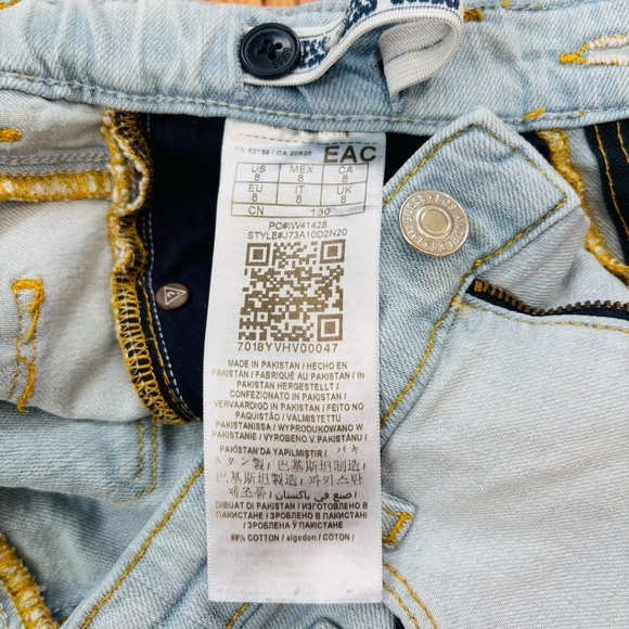 Guess big girls two tone denim blue high low raw hem preppy jeans - Picture 8 of 15